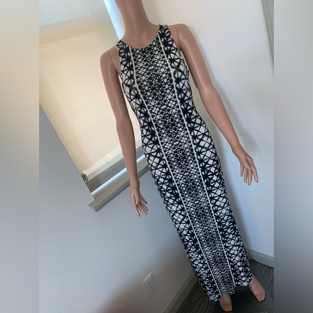 Geometric Print Black and White Mossimo Maxi Dress